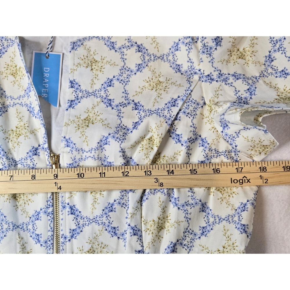 Draper James Floral Front Zip Fit and Flare Mae Dress Size 14 - Picture 6 of 11